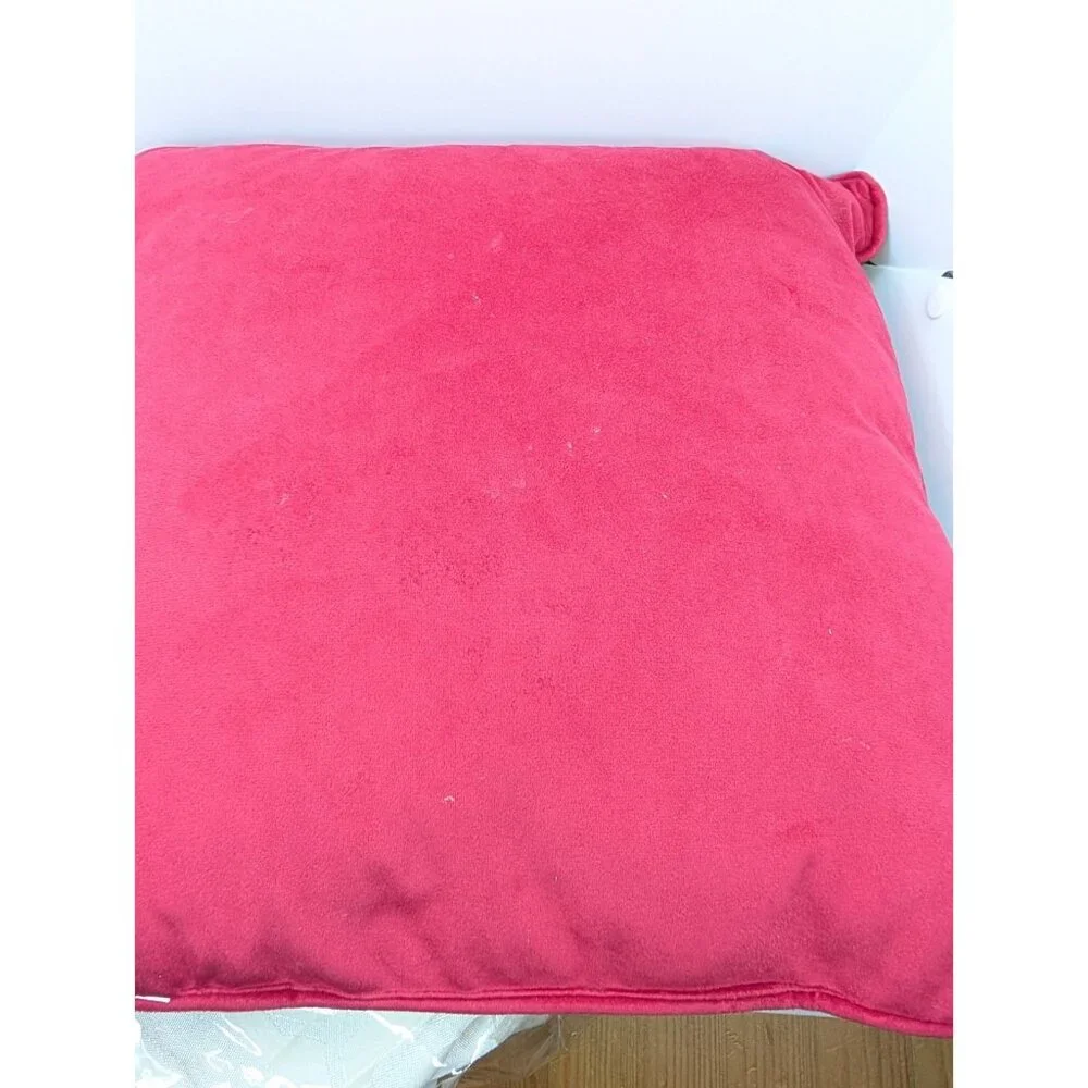 Pillow Santa Claus gifts under tree Christmas holiday Velvet Red 17